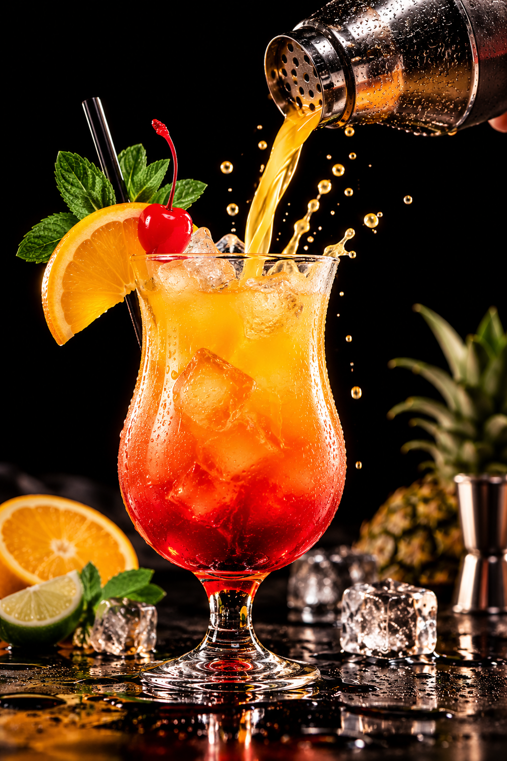 Cocktail élégant préparé par un bartender